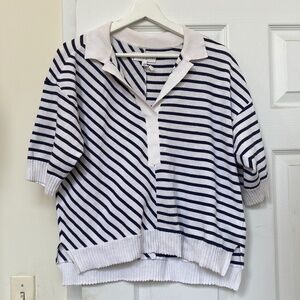 Apiece Apart Striped Cotton Polo